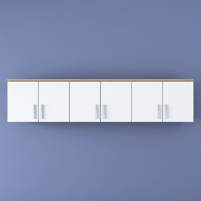 Hanah Home EA114 - 2720 Estantería de Pared Nogal y Blanco 180 cm